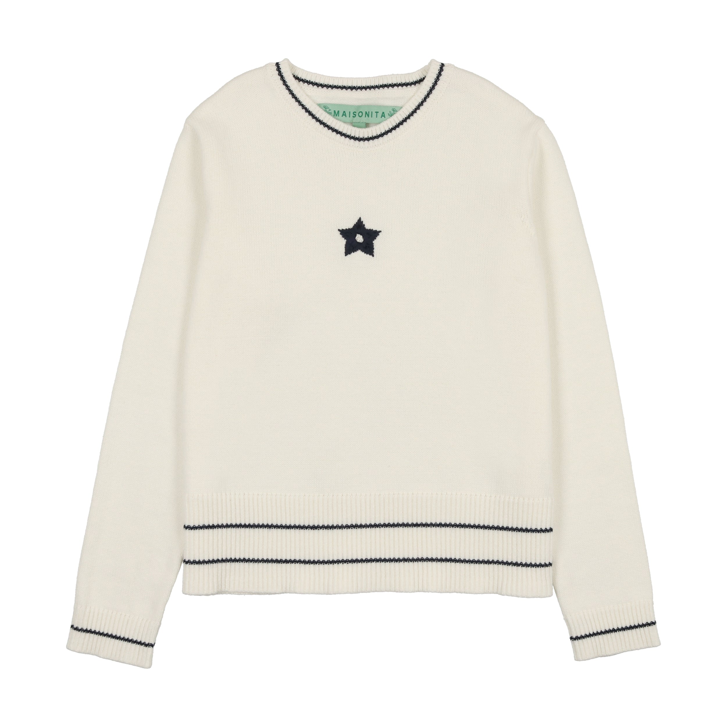 Cream Sweater with Navy Star Sweater