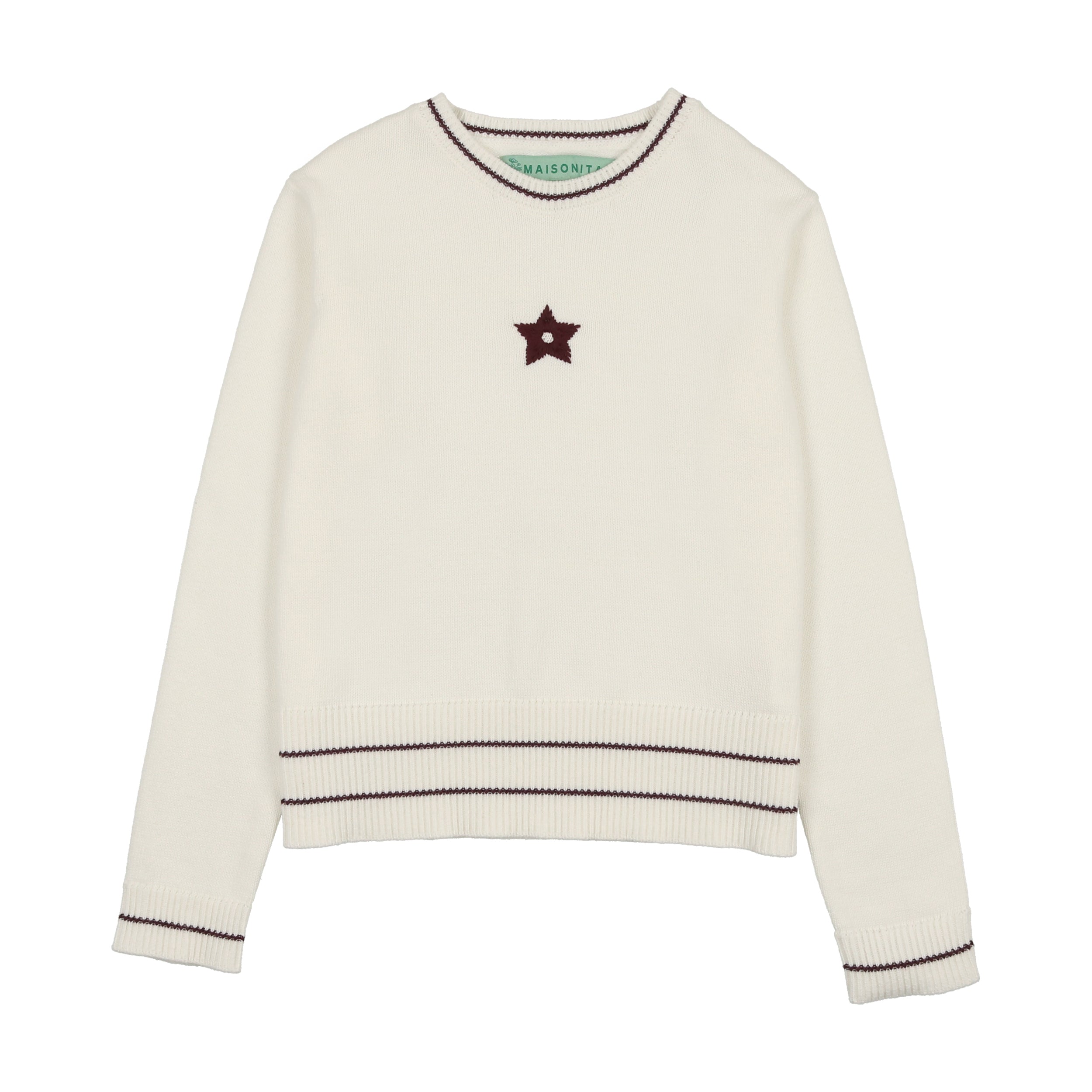 Cream Sweater with Purple Star