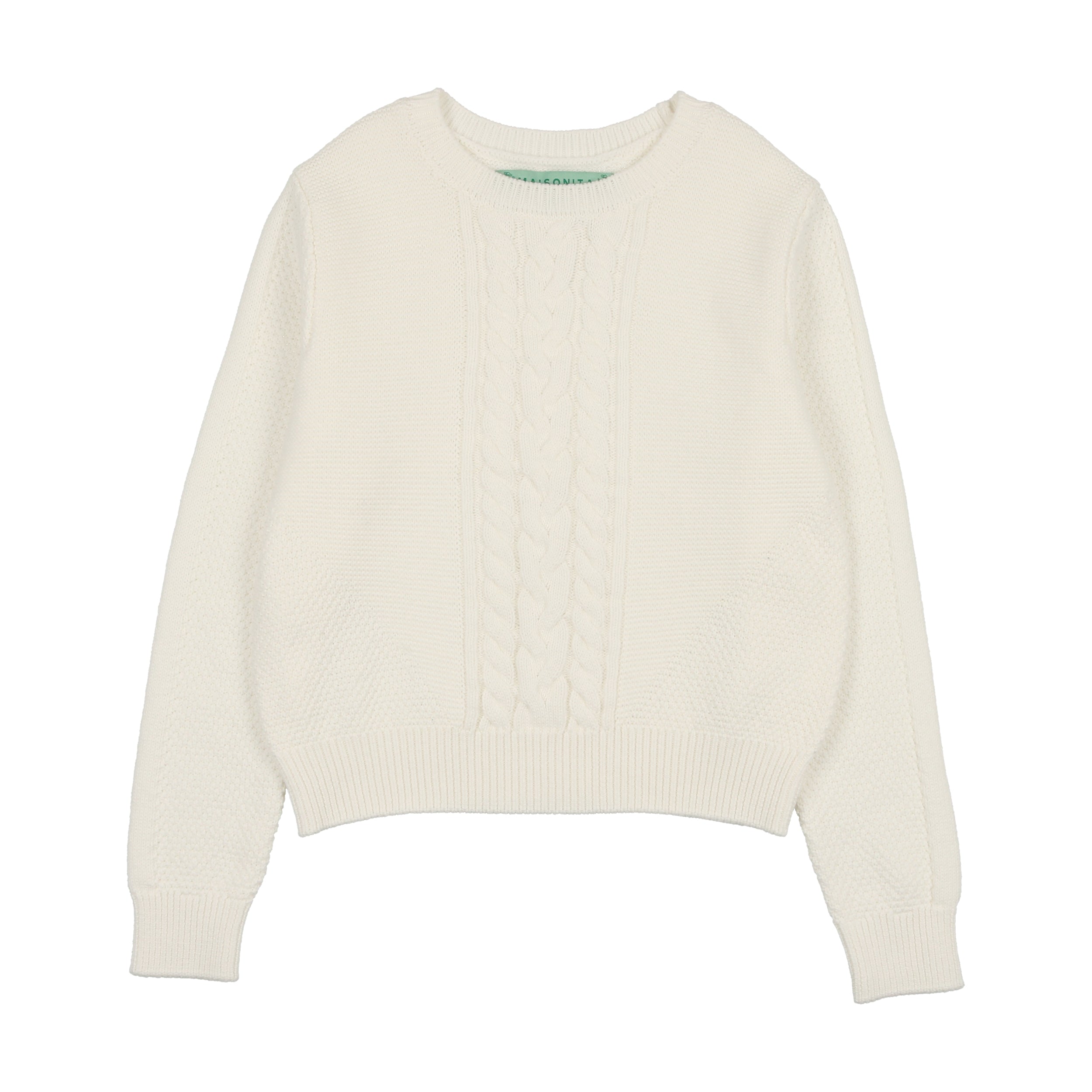 Ivory Cabled Crew Sweater
