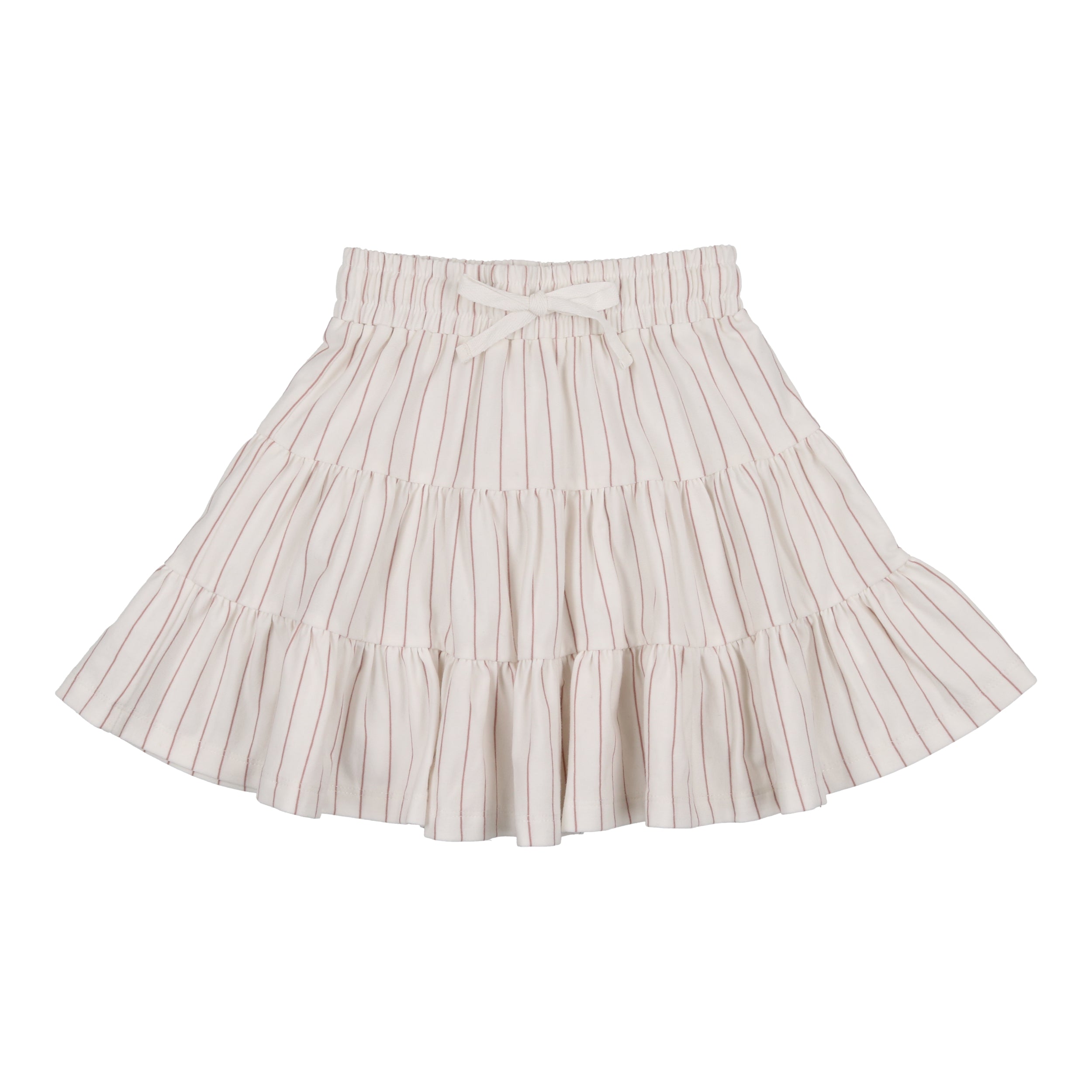 Mauve Tiered Stripe Short Skirt